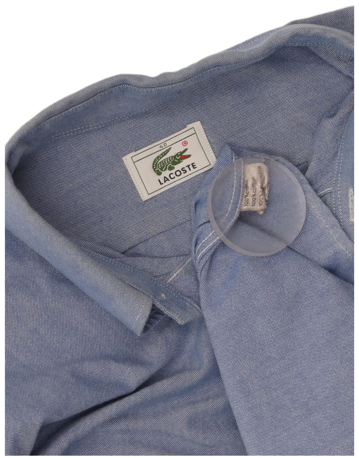 Мужская рубашка Lacoste, размер 40, средний синий хлопок, размер 40