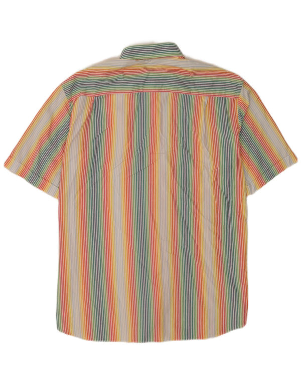 Мужская рубашка Paul & Shark с коротким рукавом, размер 44 XL, разноцветная полоска