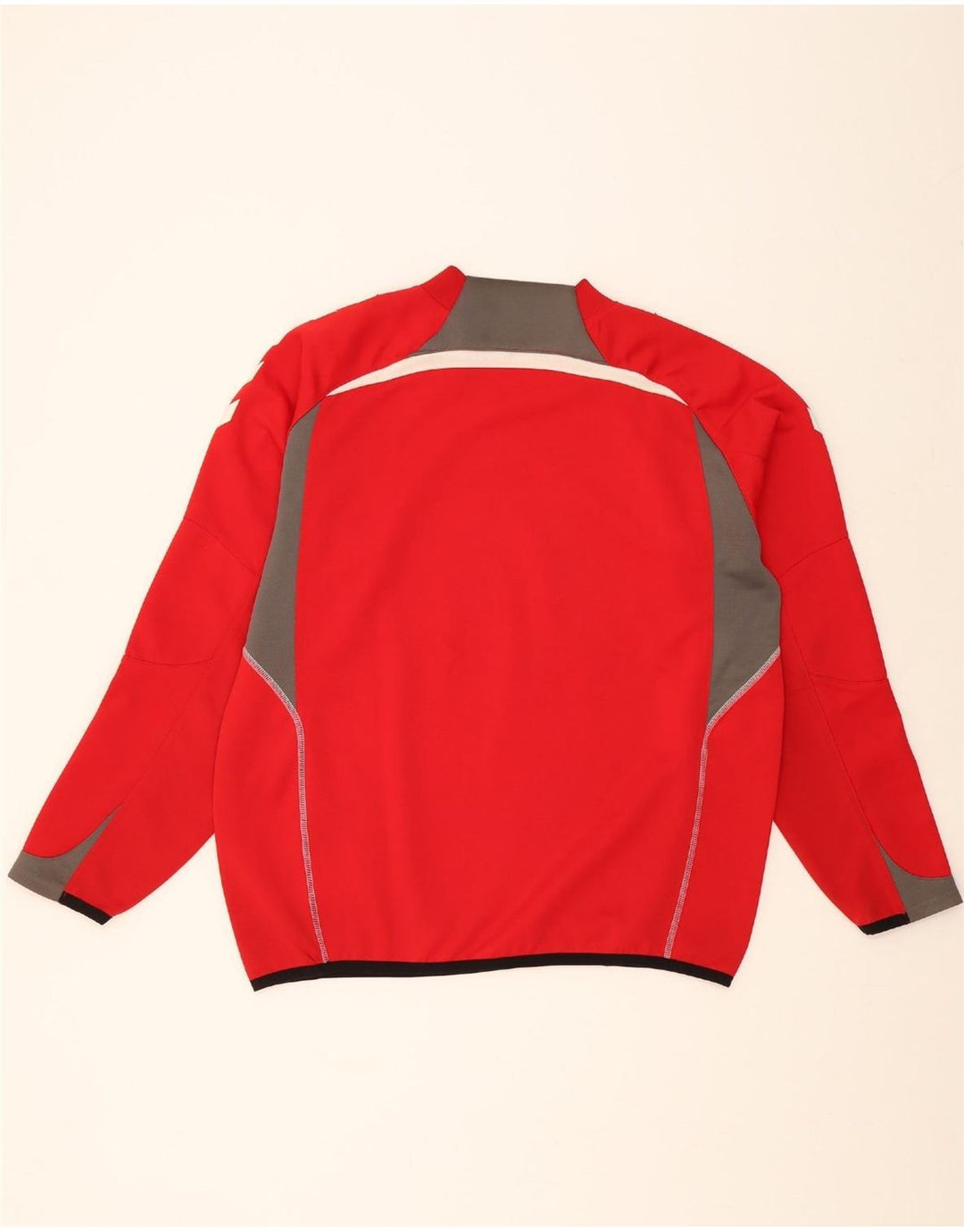 HUMMEL Mens Top Long Sleeve XL Red Colourblock Polyester Vintage Hummel and Second-Hand Hummel from Messina Hembry 