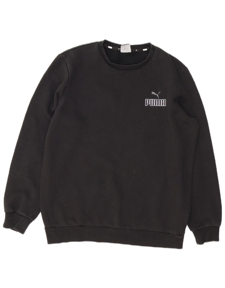 Мужской свитшот Puma, хлопковый джемпер среднего размера, черный