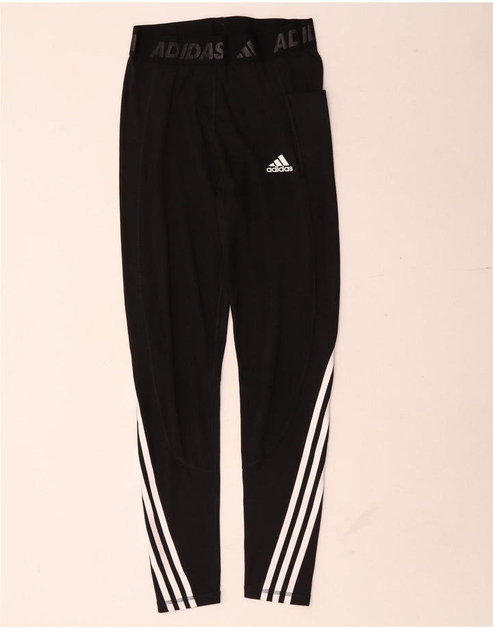 Женские леггинсы Adidas с рисунком UK 8, маленькие черные из полиэстера