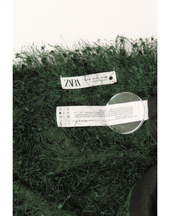 Женская майка-майка ZARA UK 14, средний зеленый полиэстер