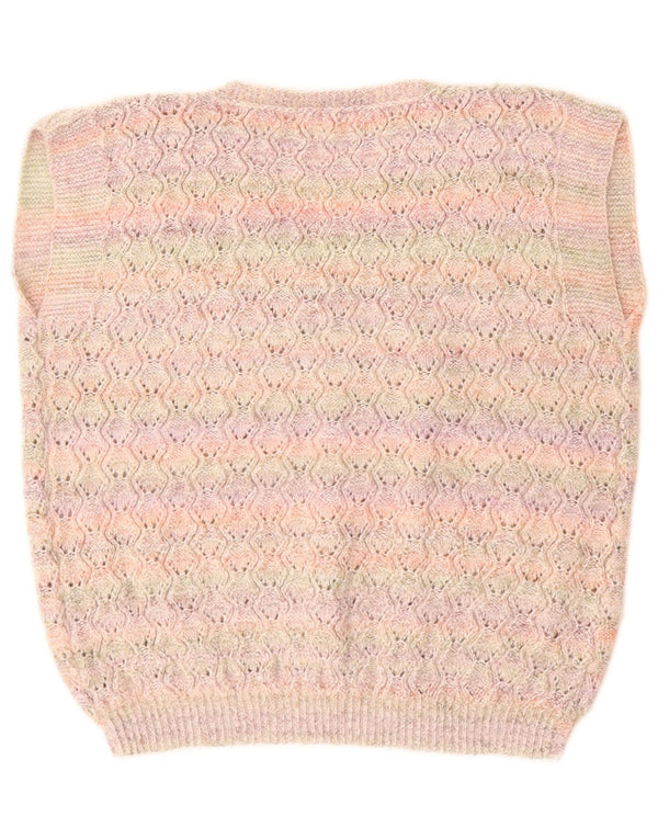 VINTAGE Женская майка-майка UK 16, большая розовая полоска