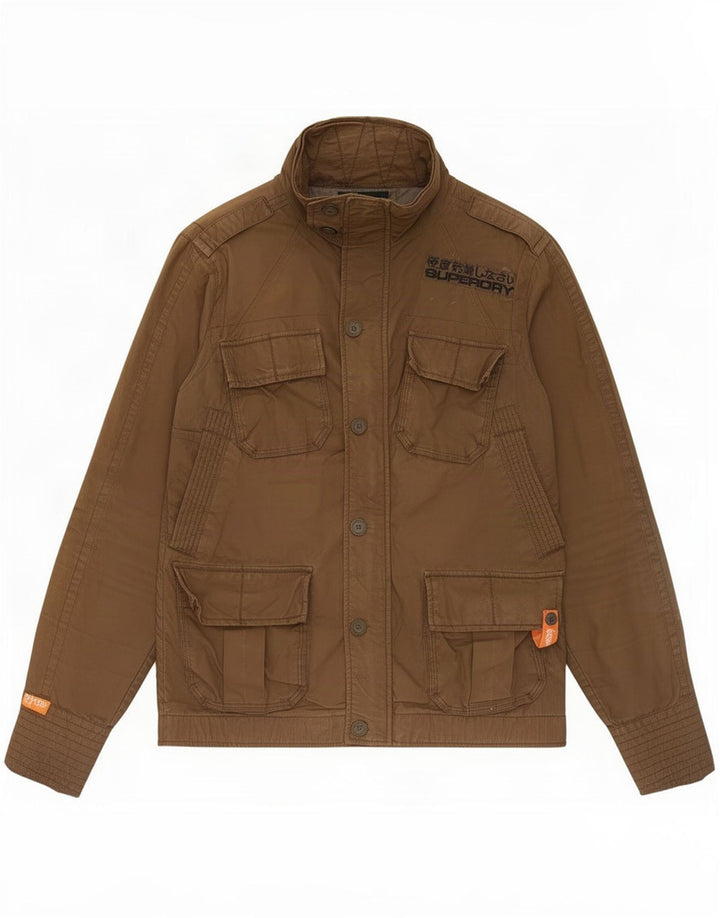 Superdry Mens Military Jacket UK 38 Medium Khaki Cotton