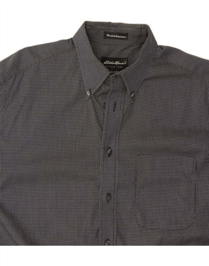 EDDIE BAUER Mens Shirt Medium Grey Check Cotton Vintage Eddie Bauer and Second-Hand Eddie Bauer from Messina Hembry 