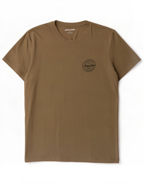 Мужская футболка Jack & Jones, большой хлопок цвета хаки