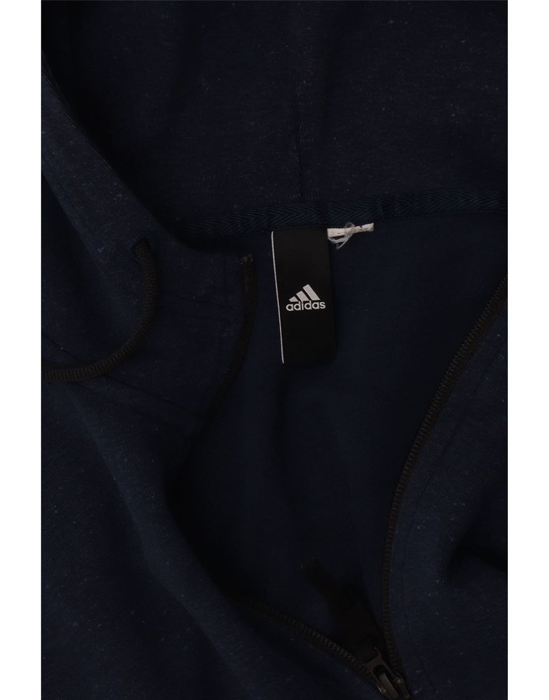 Мужской свитер с капюшоном на молнии Adidas среднего темно-синего цвета в крапинку