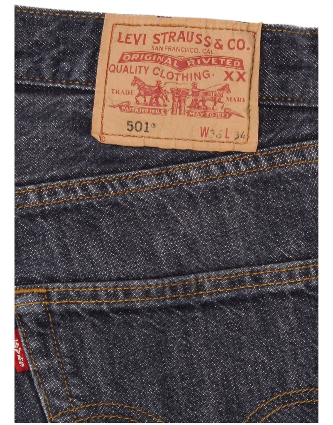 Мужские прямые джинсы Levi's 501 W36 L28 темно-синие