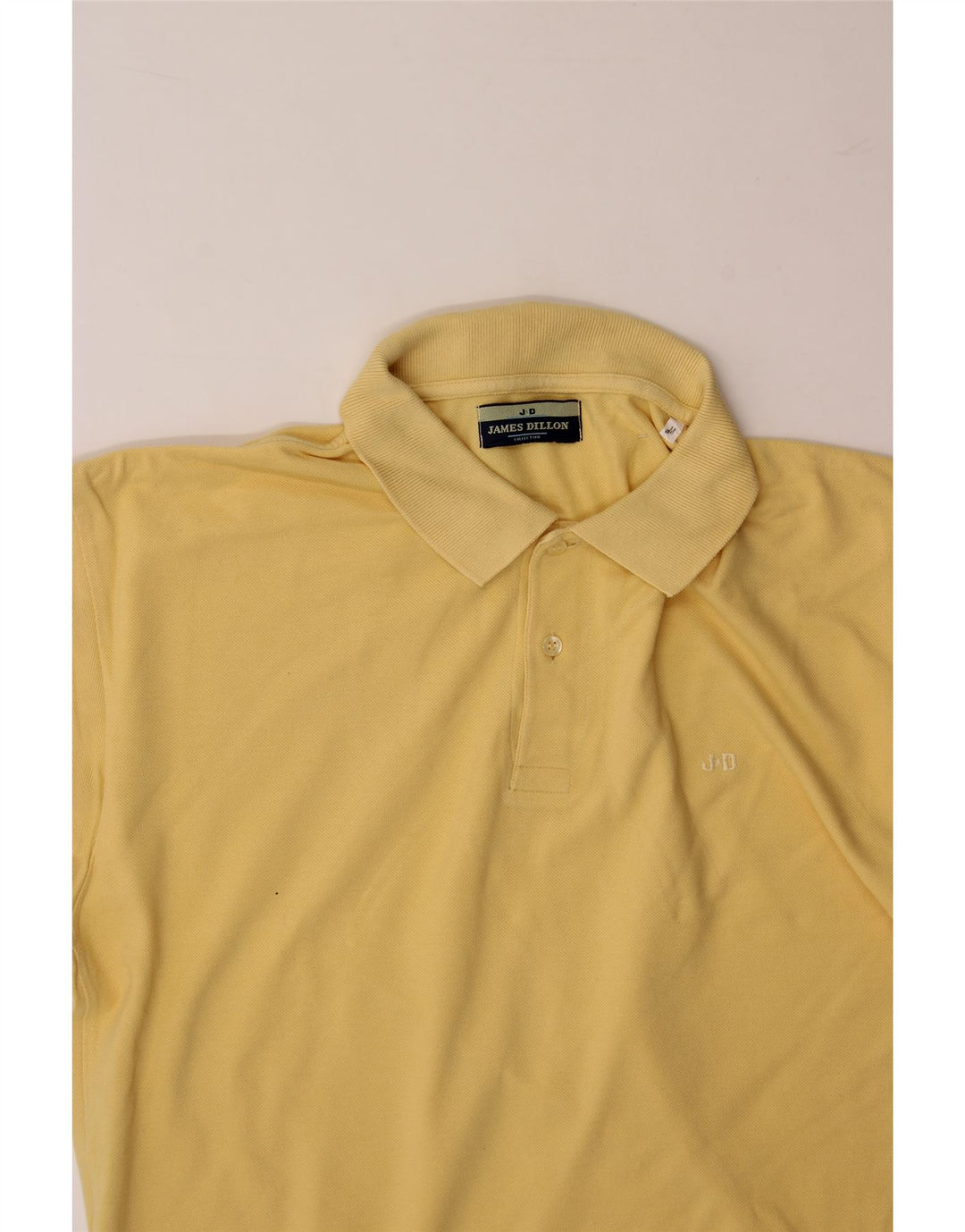 JAMES DILLON Mens Polo Shirt Medium Yellow Cotton Vintage James Dillon and Second-Hand James Dillon from Messina Hembry 