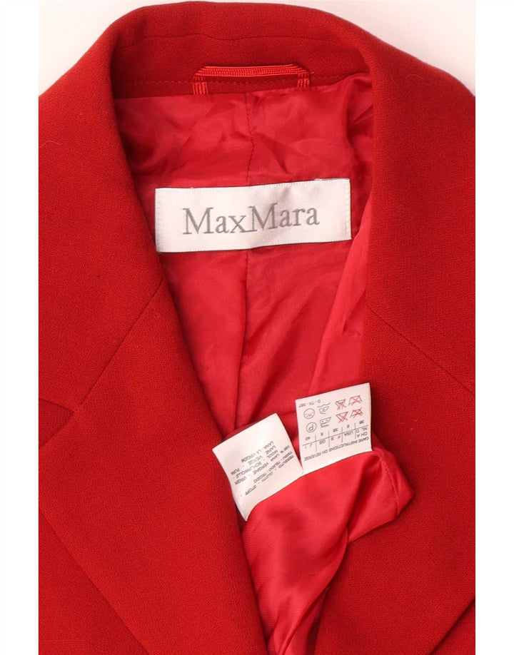 Женский пиджак Max Mara на 3 пуговицах, Великобритания, 8, маленький, красный, шерстяной