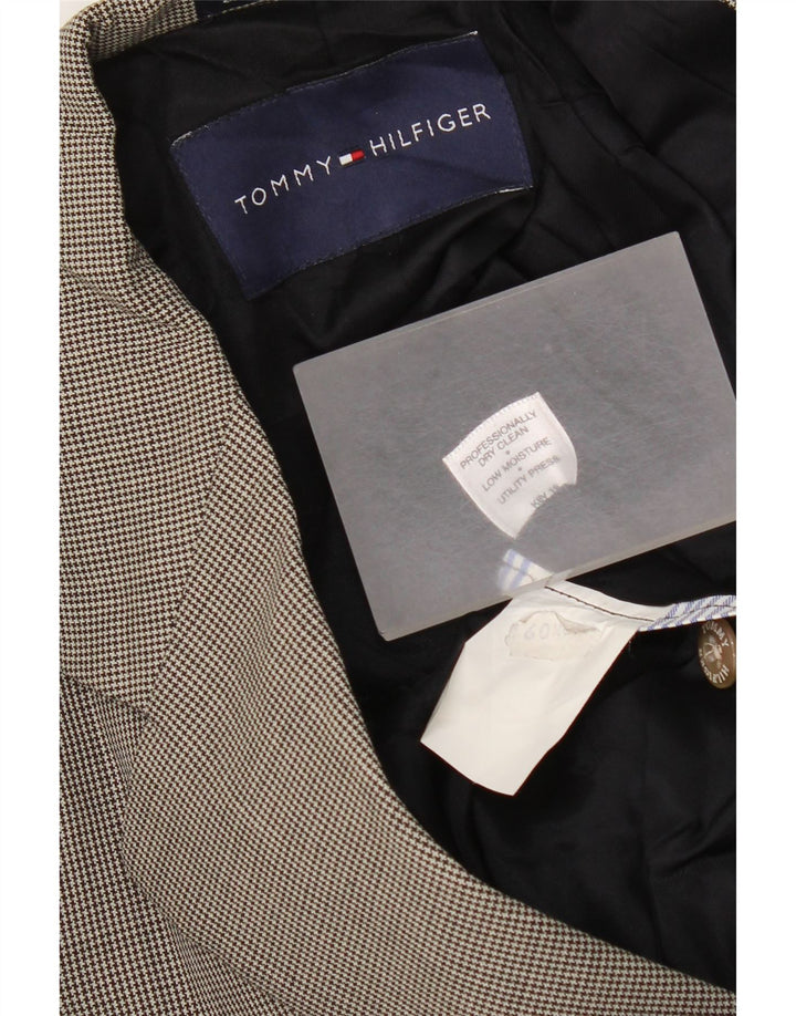 Мужской пиджак на трех пуговицах Tommy Hilfiger UK 40, большой серый с узором «гусиные лапки»