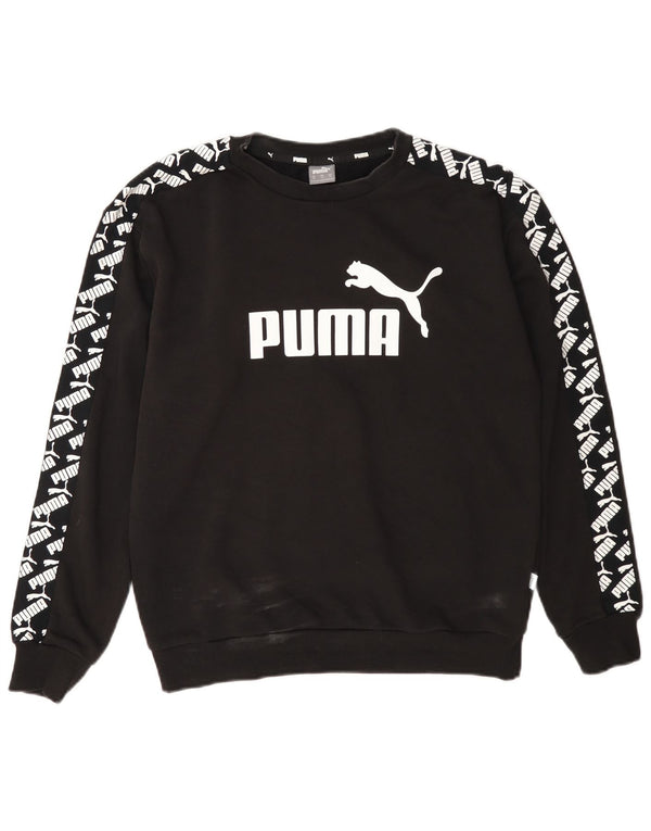 Женский свитер большого размера с рисунком Puma UK 6 XS, черный хлопок