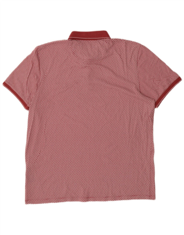 Мужская рубашка-поло с абстрактным узором Ted Baker, размер 6, 2XL, красный хлопок