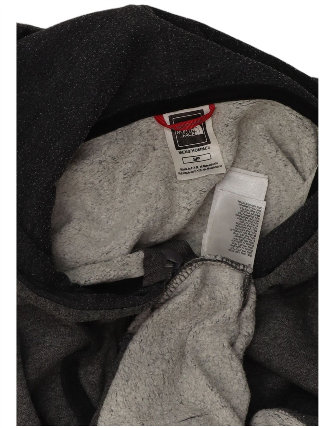 Мужской свитер с капюшоном на молнии The North Face, маленький серый, хлопковый