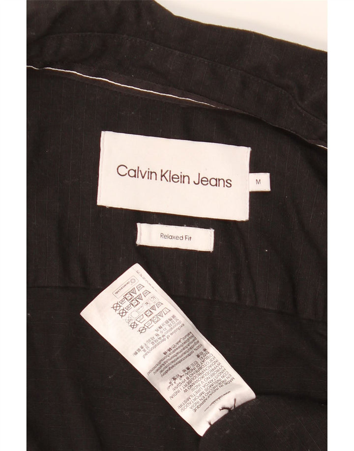 Мужская рубашка свободного кроя Calvin Klein, средний черный хлопок, черный цвет