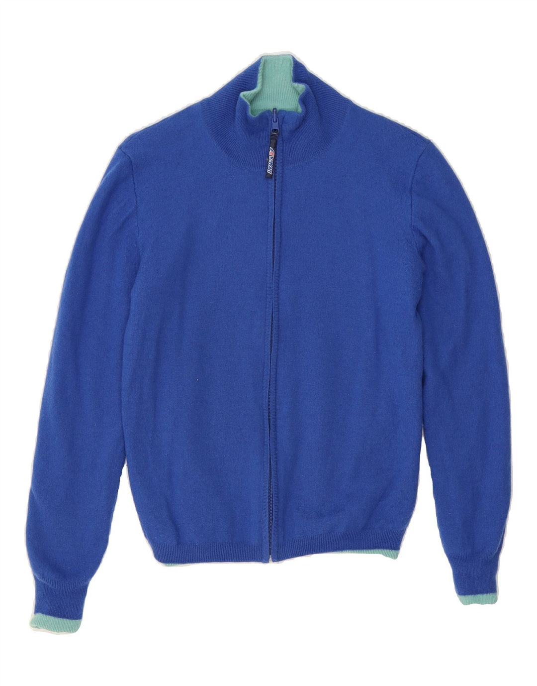 K-WAY Girls Cardigan Sweater 12-13 Years Medium Blue Lambswool Vintage K-Way and Second-Hand K-Way from Messina Hembry 