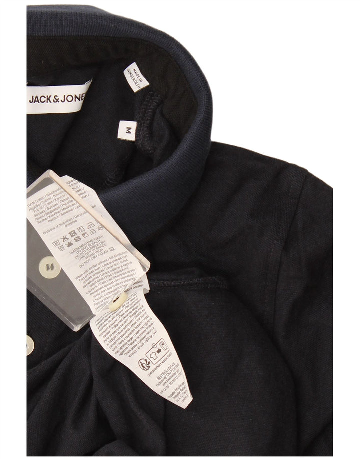 Мужская рубашка поло Jack & Jones среднего размера, темно-синяя, хлопковая