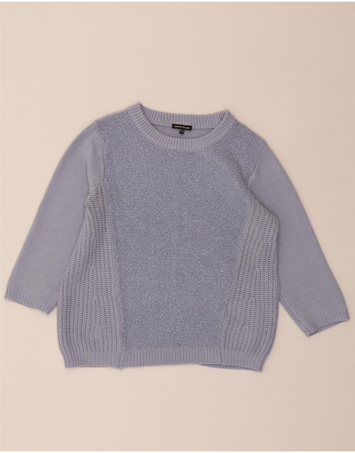 WAREHOUSE Womens Oversized Boat Neck Jumper Sweater UK 8 Small Purple Vintage Warehouse and Second-Hand Warehouse from Messina Hembry 