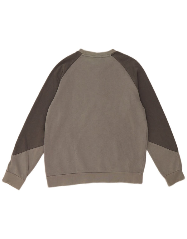 Джемпер с рисунком ADIDAS для мальчиков 13-14 лет, серый, хлопок с цветными блоками