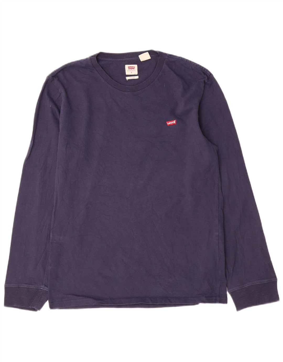 Мужской топ Levi's стандартного кроя с длинными рукавами, маленький размер, темно-синий, хлопковый