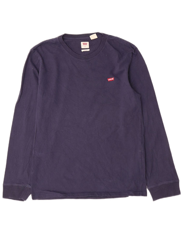 Мужской топ Levi's стандартного кроя с длинными рукавами, маленький размер, темно-синий, хлопковый