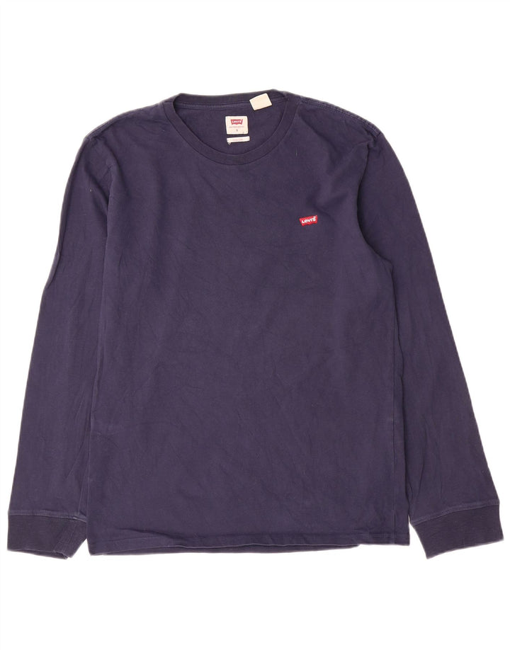 Мужской топ Levi's стандартного кроя с длинными рукавами, маленький размер, темно-синий, хлопковый