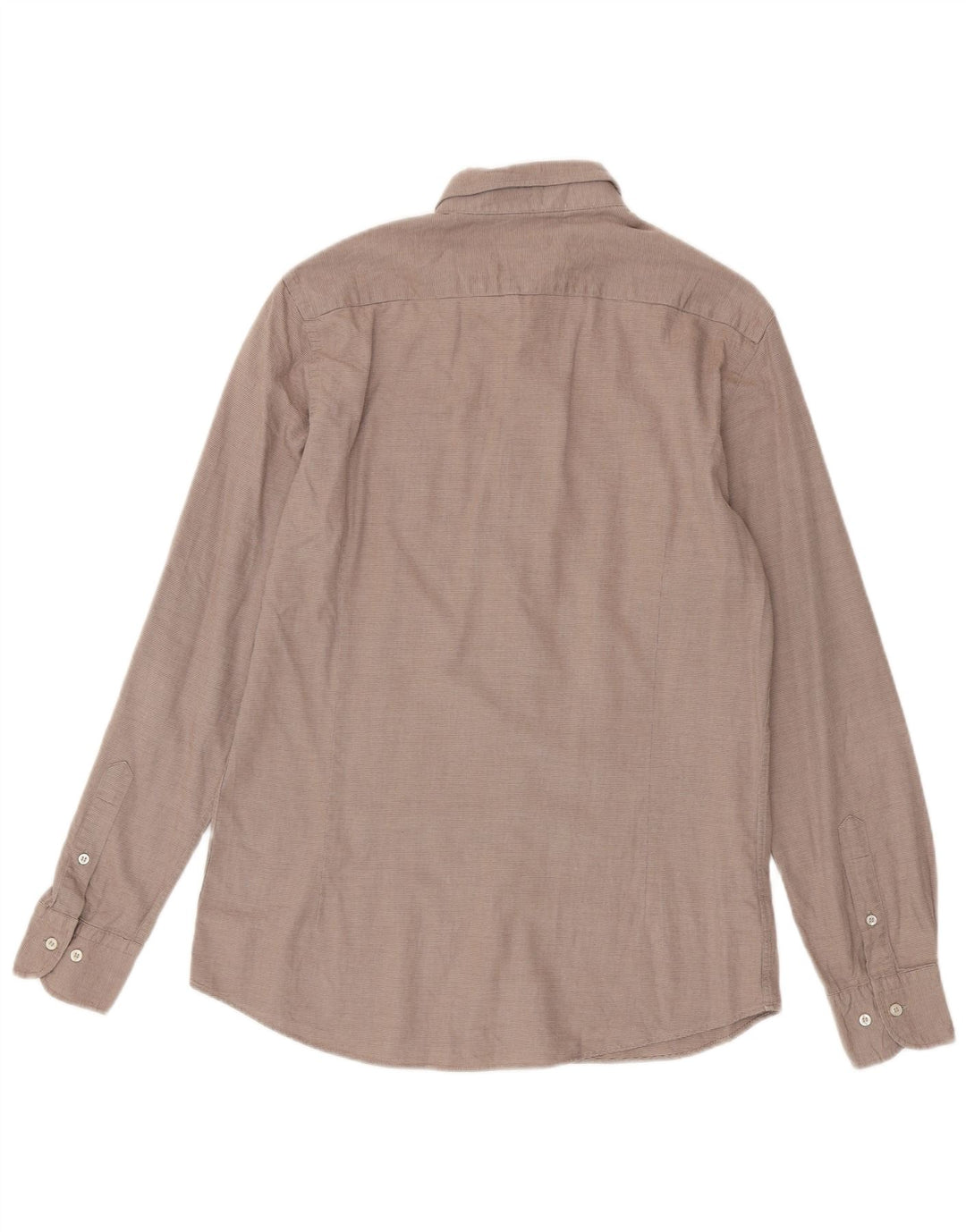 Massimo Dutti Мужская Рубашка Средне-Коричневый В Тонкую Полоску Хлопок