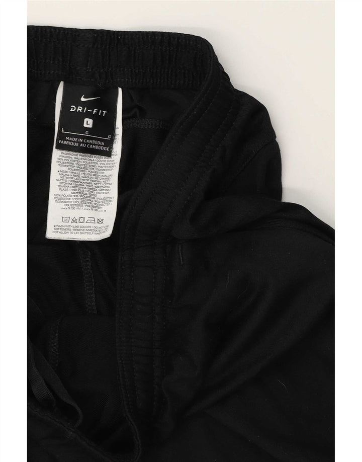 Мужские спортивные брюки Nike Dri Fit, большие черные полиэстер с цветными блоками