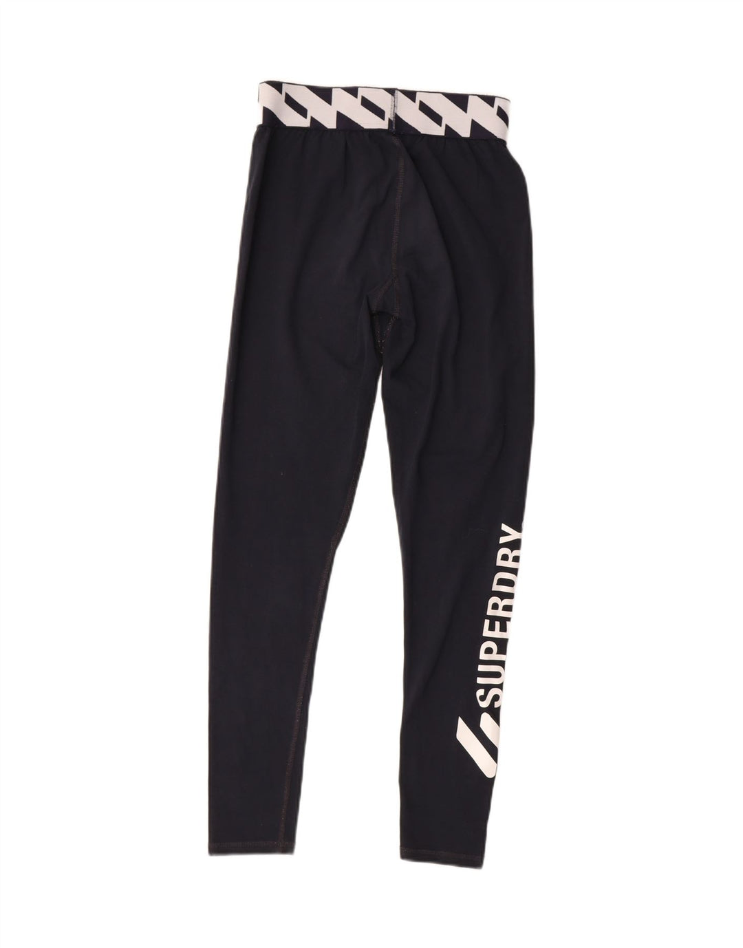 SUPERDRY Womens Graphic Leggings UK 8 Small  Navy Blue Cotton