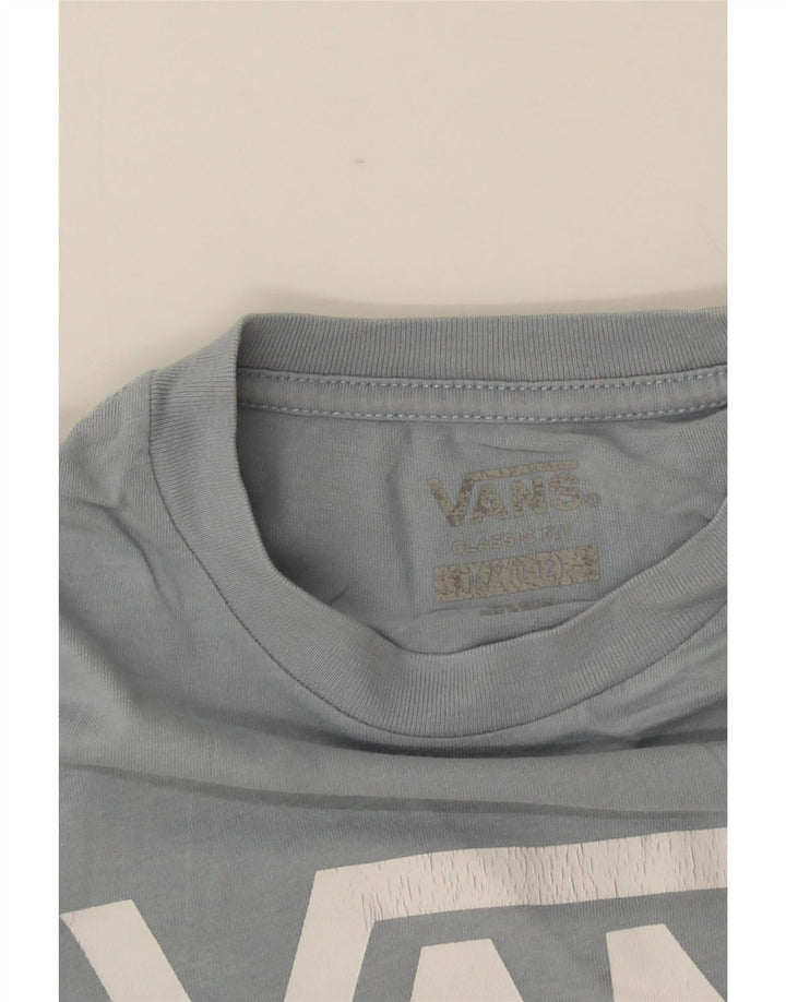Футболка классического кроя с рисунком для мальчиков VANS, топ 10–11 лет, средний синий цвет