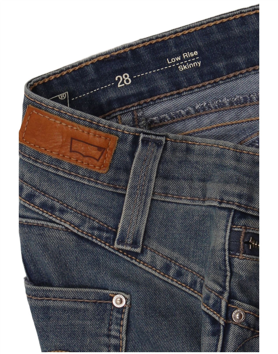 Женские джинсы скинни с низкой талией LEVI'S W28 L28 Синие