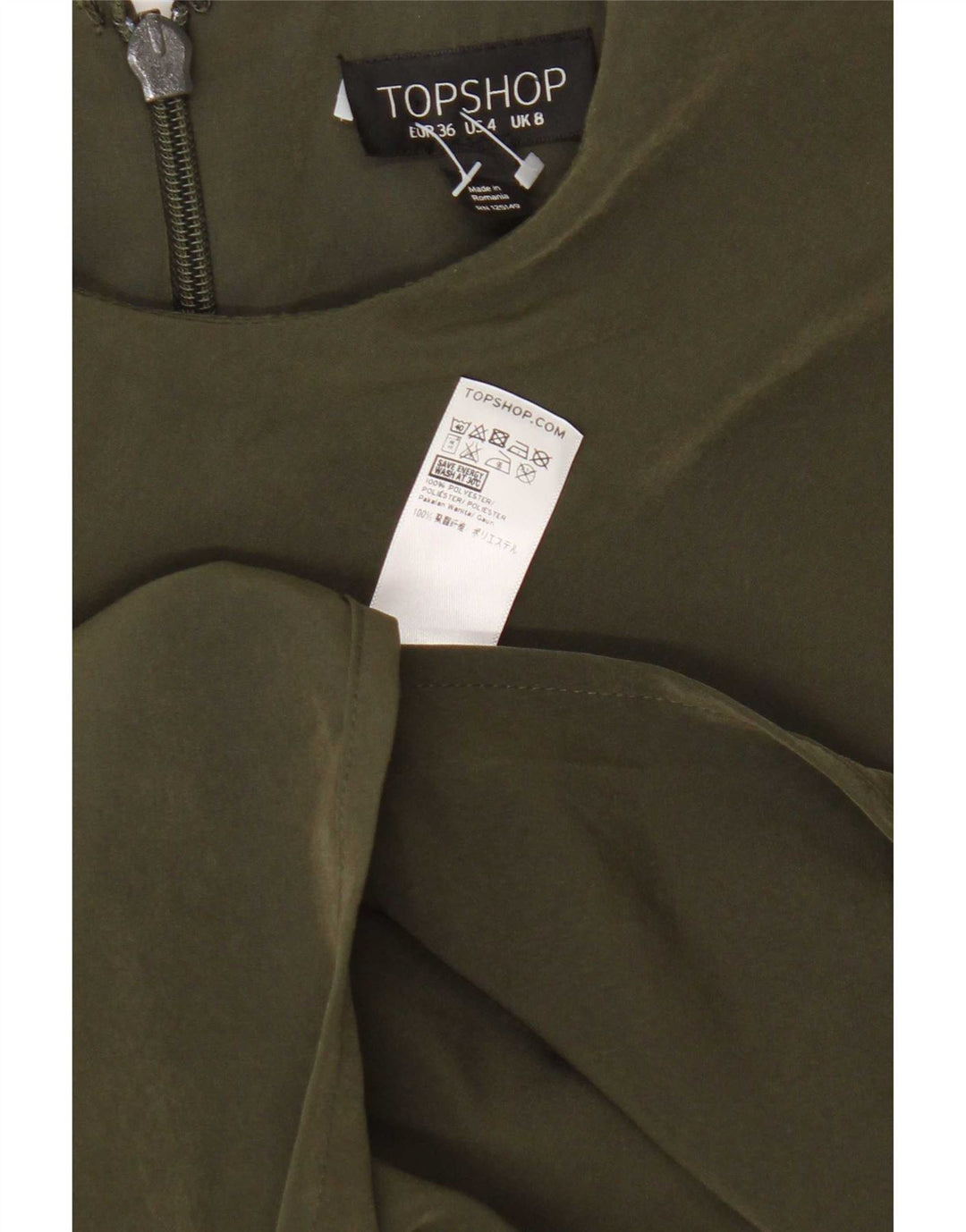 Женское платье макси Topshop UK 8, маленькое зеленое полиэстер