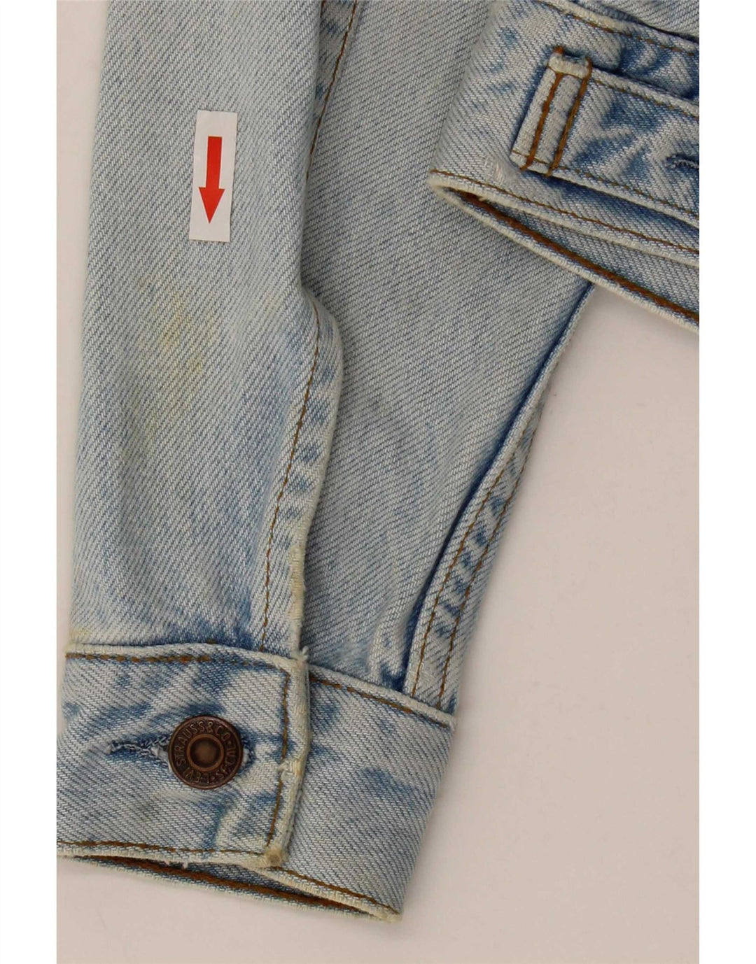 Женская укороченная джинсовая куртка Levi's UK 10, маленькая, синяя, хлопок