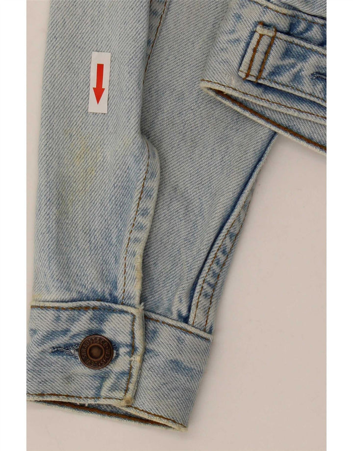 Женская укороченная джинсовая куртка Levi's UK 10, маленькая, синяя, хлопок