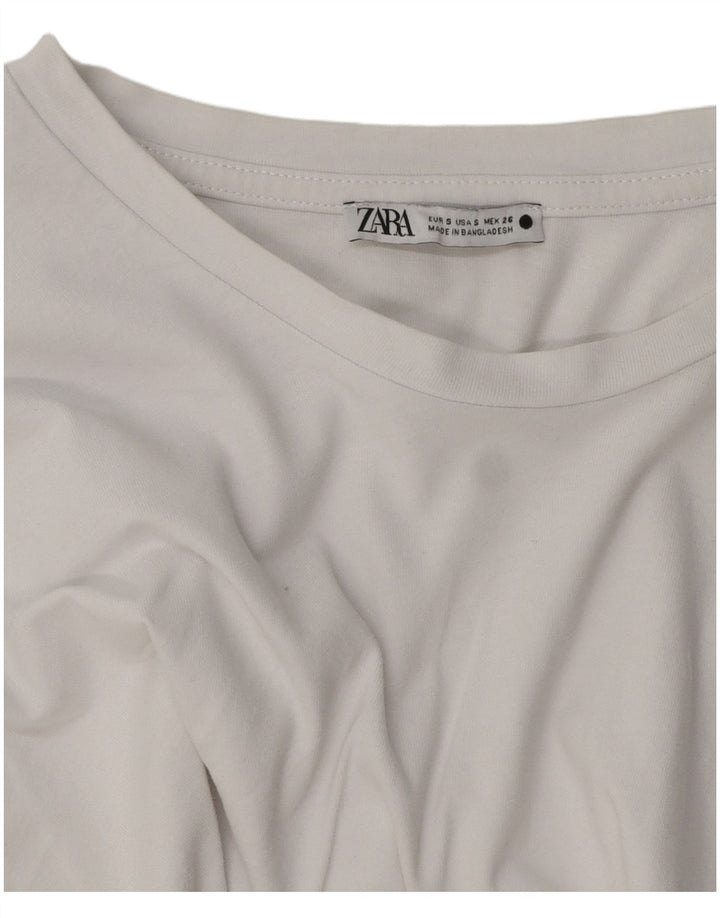 Женская футболка оверсайз Zara Top UK 10, маленькая белая