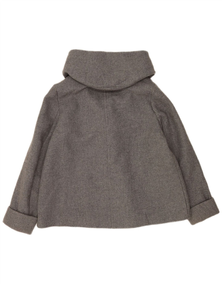 Женская куртка-бомбер с капюшоном Zara UK 14, шерсть среднего серого цвета