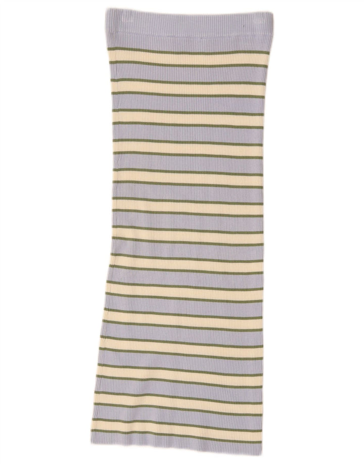 Женская трикотажная прямая юбка Zara, маленькая W26, синяя в полоску