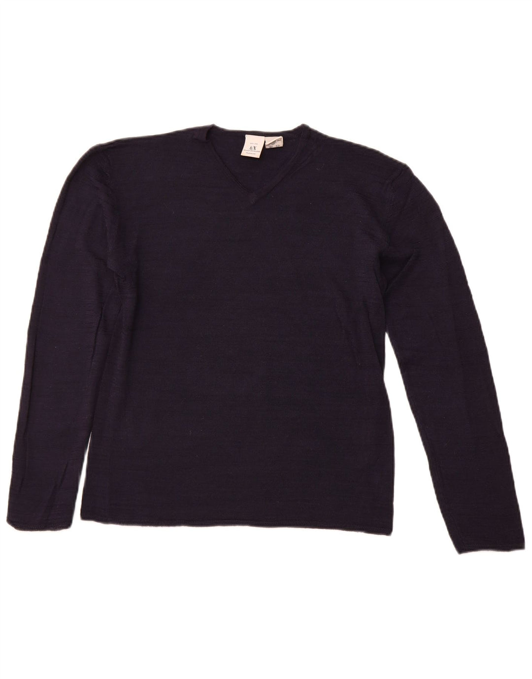 ARMANI EXCHANGE Женский джемпер с v-образным вырезом UK 12 Medium Navy Blue