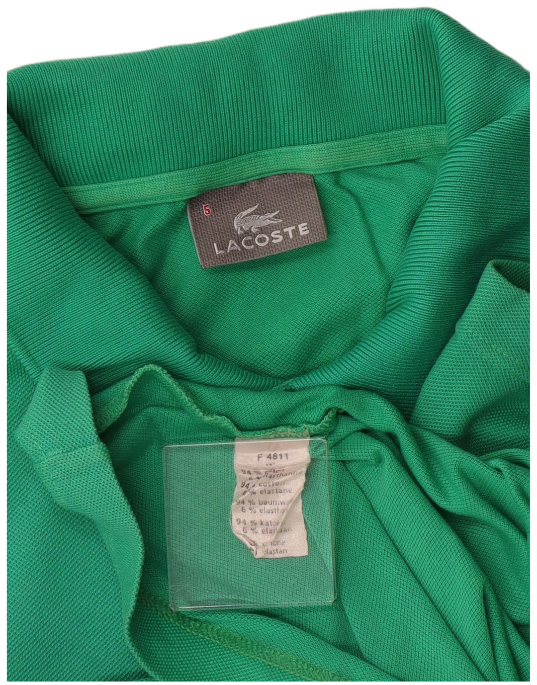 Мужская рубашка-поло LACOSTE, размер 5, большая, зеленая, хлопок
