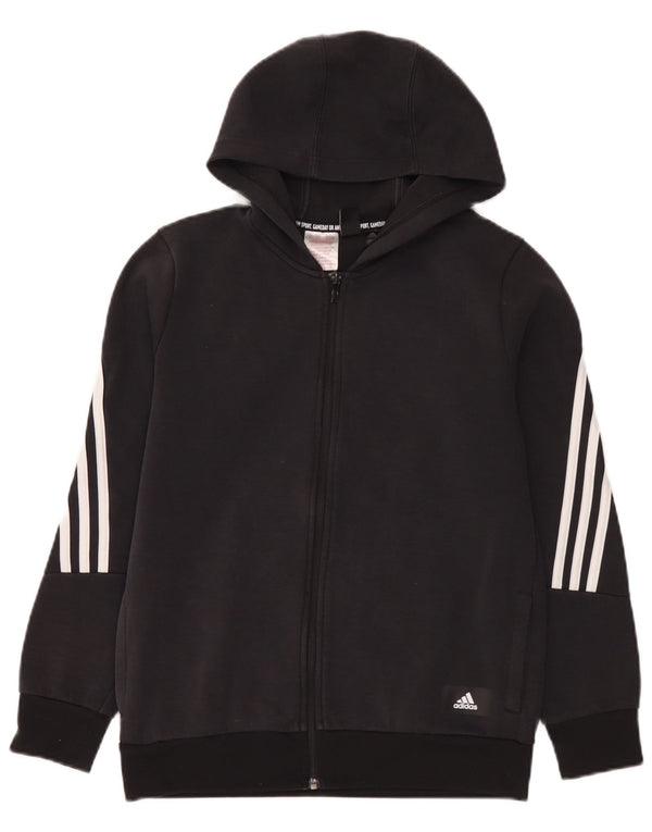 Свитер с капюшоном на молнии для мальчиков Adidas 13-14 лет, черный, хлопок