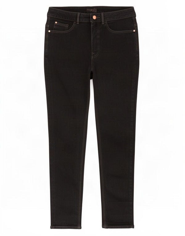 Женские джинсы Marks & Spencer Magic Slim UK 12, средние W28 L28, черный хлопок