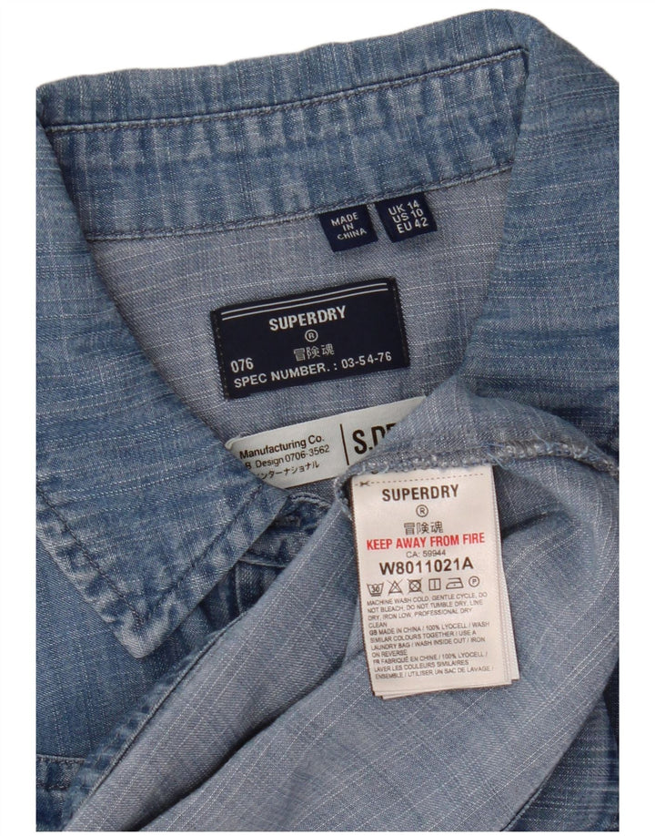 Женское джинсовое платье Superdry UK 14, большое синее из лиоцелла