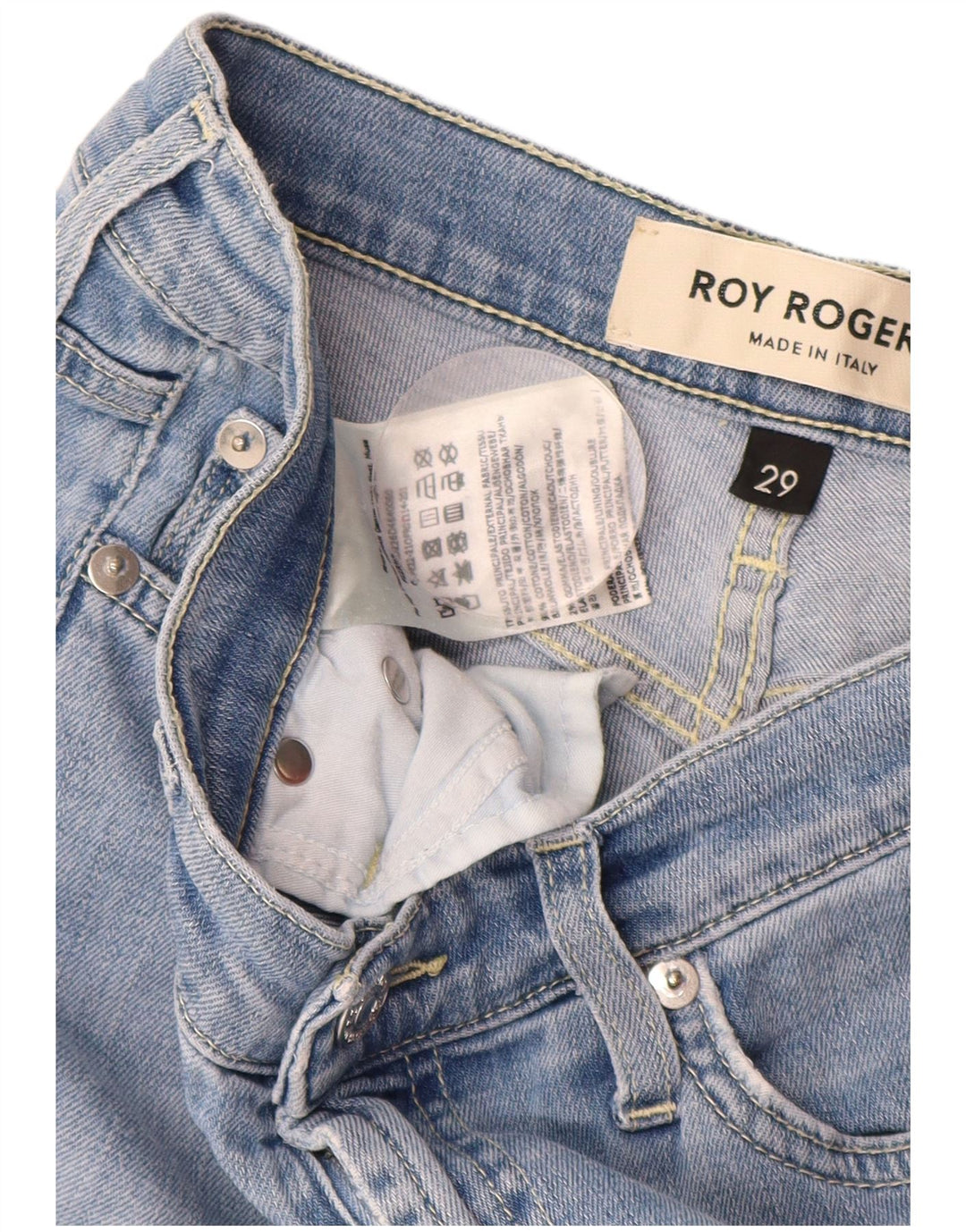 Женские укороченные джинсы ROY ROGERS W29 L25 синие, хлопок