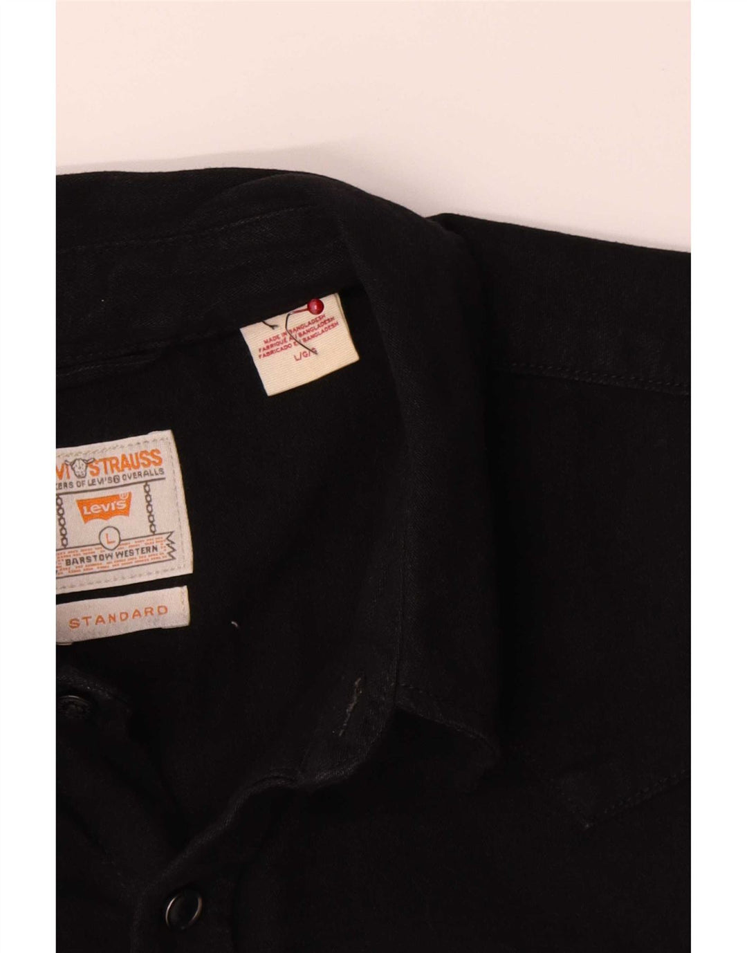 Мужская стандартная джинсовая рубашка Levi's, большая черная хлопковая рубашка