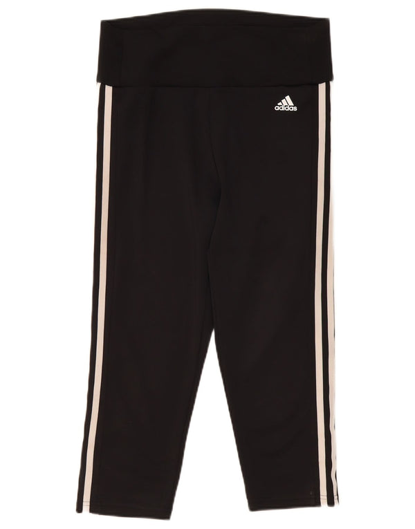 Женские леггинсы-капри Adidas Aeroready UK 12/14, средний черный полиэстер