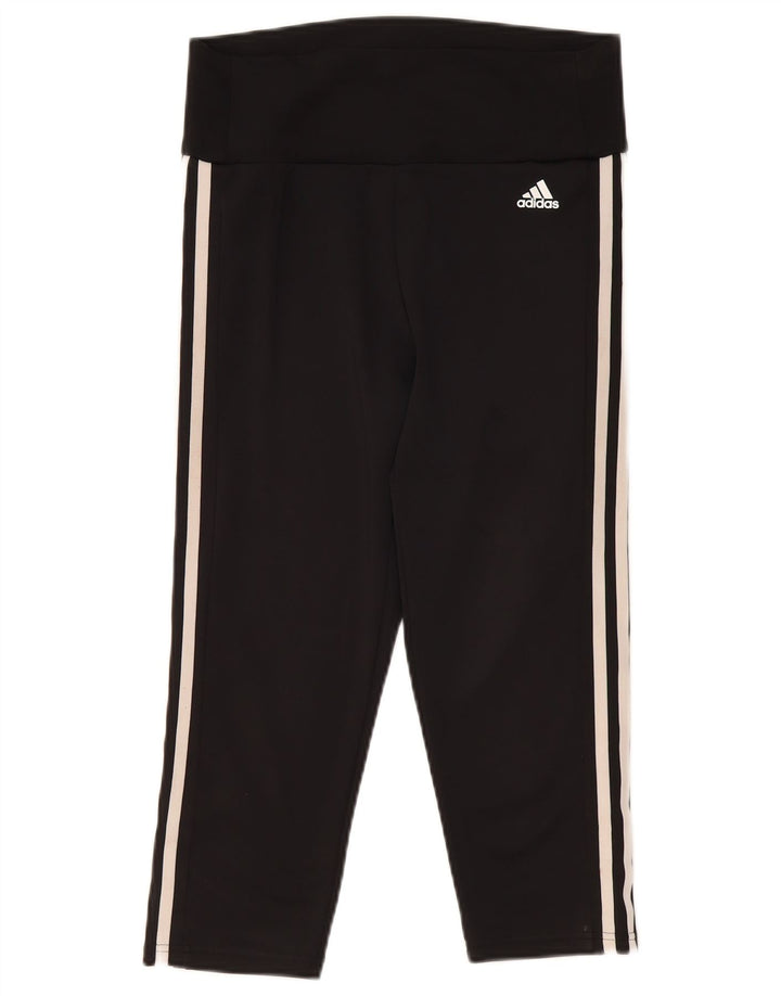 Женские леггинсы-капри Adidas Aeroready UK 12/14, средний черный полиэстер