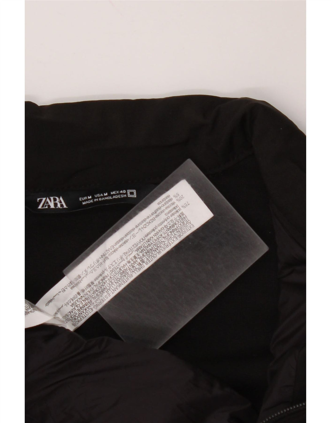 Мужская стеганая куртка ZARA UK 38, средний черный полиэстер