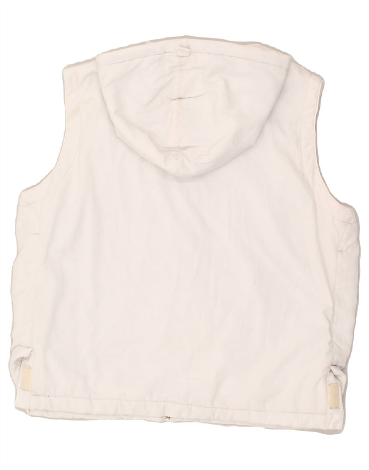 LOTTO Womens Hooded Sleeveless Tracksuit Top Jacket UK 16 Large White | Vintage Lotto | Thrift | Second-Hand Lotto | Used Clothing | Messina Hembry 