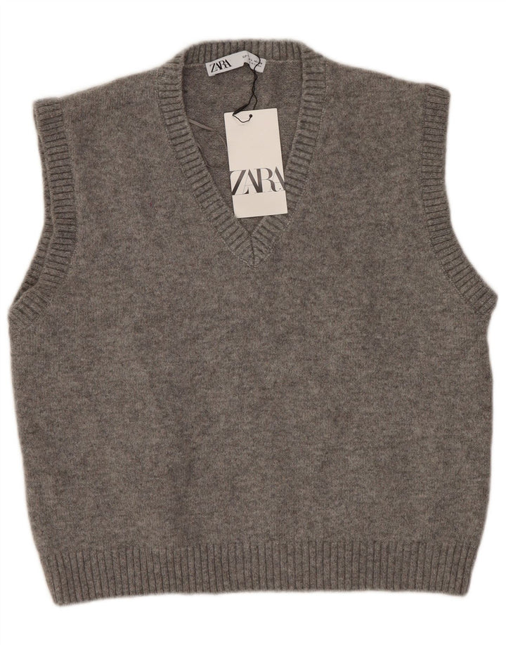Женская майка Zara Vest UK 16, большой серый полиэстер