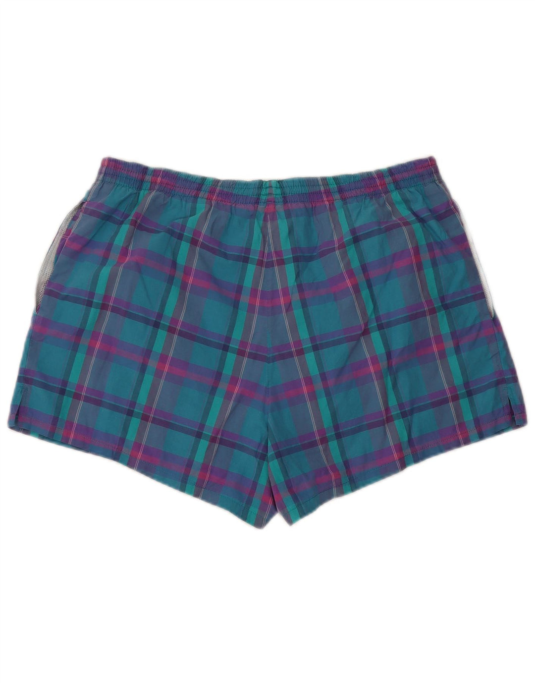 Мужские шорты для плавания Adidas Большие W36 L3 Бирюзовые клетчатые ретро